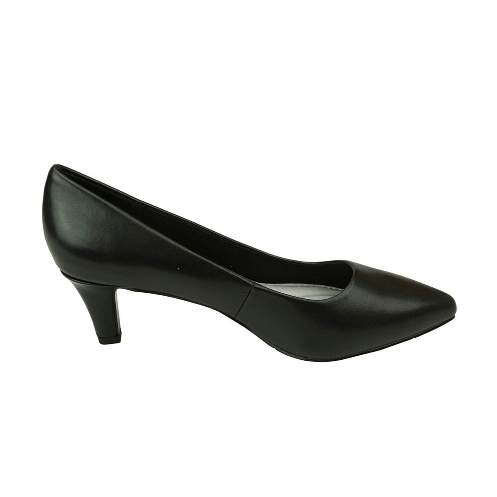 Easy Street Womens 11 M Black Faux Leather Pointe Pumps Heels NIB MD1
